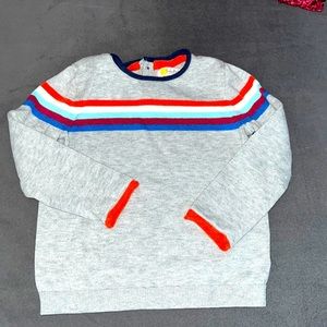 Baby Boden striped gray baby sweater